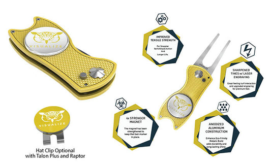 Information about the Talon Plus Anodized Aluminum Switchblade-Style Divot Repair Tool