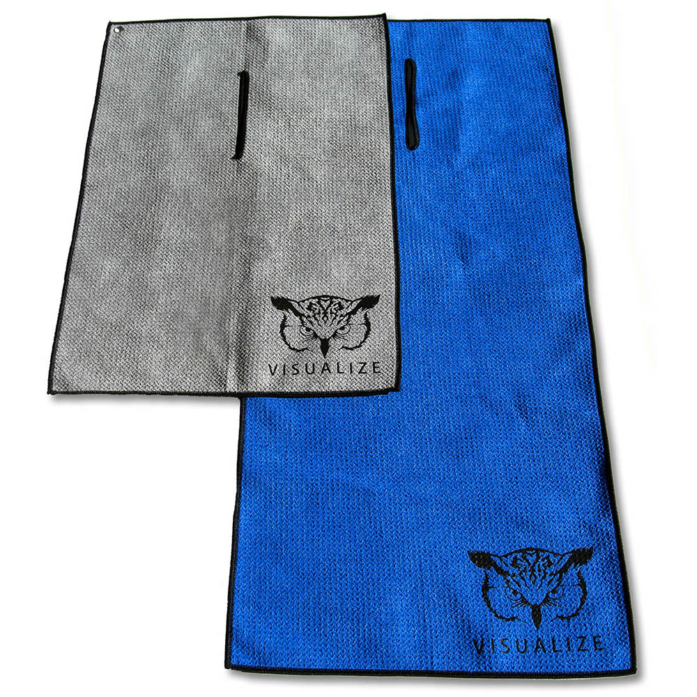 Golf Towel Gray 16x16in Yin Yang Cats