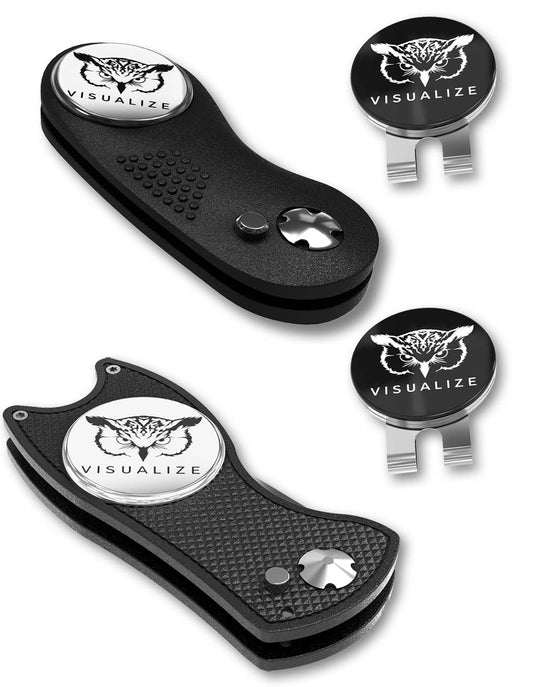 2 visualize divot tools closed, and one open.