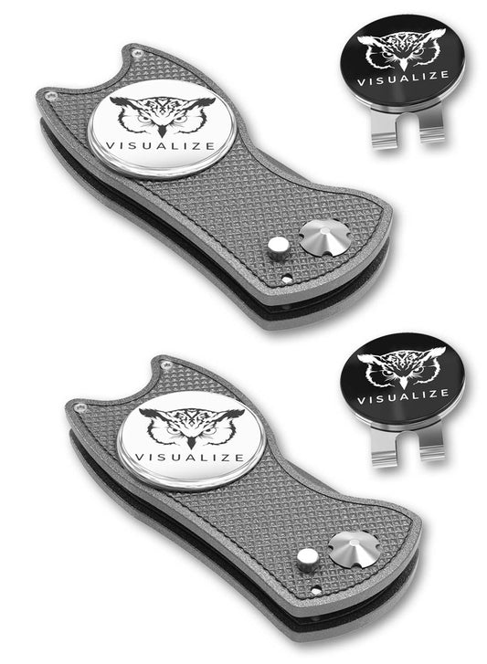 2 visualize divot tools closed, and one open.