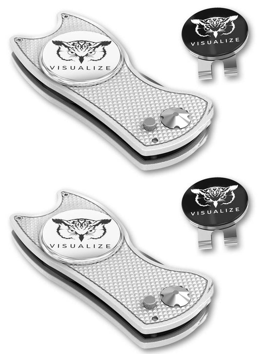 2 visualize divot tools closed, and one open.