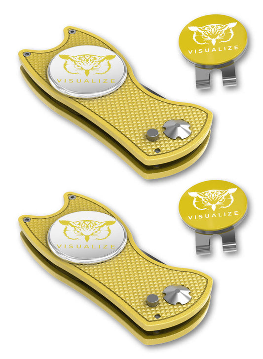 2 visualize divot tools closed, and one open.