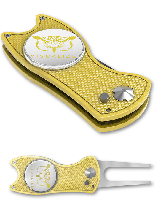 The ORIGINAL TALON | Switchblade-Style Divot Repair Tool - VISUALIZE Yellow